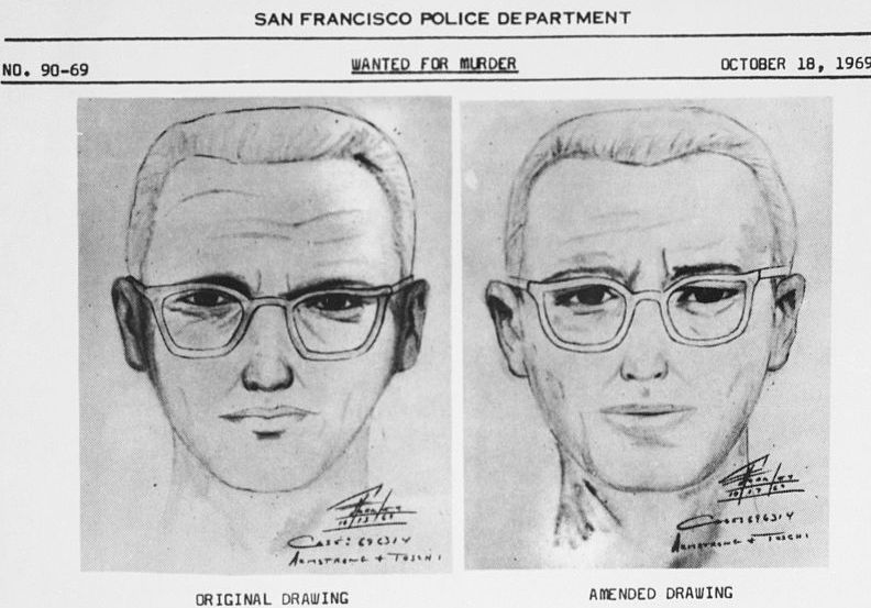 De compositiefoto van de Zodiac Killer, zoals verspreid bij de San Francisco Police Department in 1969