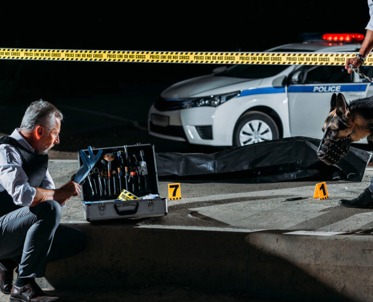 Een crime scene in Amerika