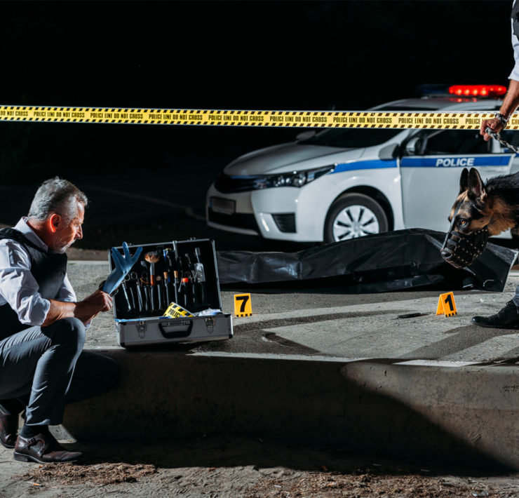 Een crime scene in Amerika