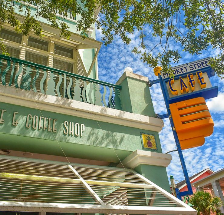 Market Street in het dorpje Celebration in Orlando