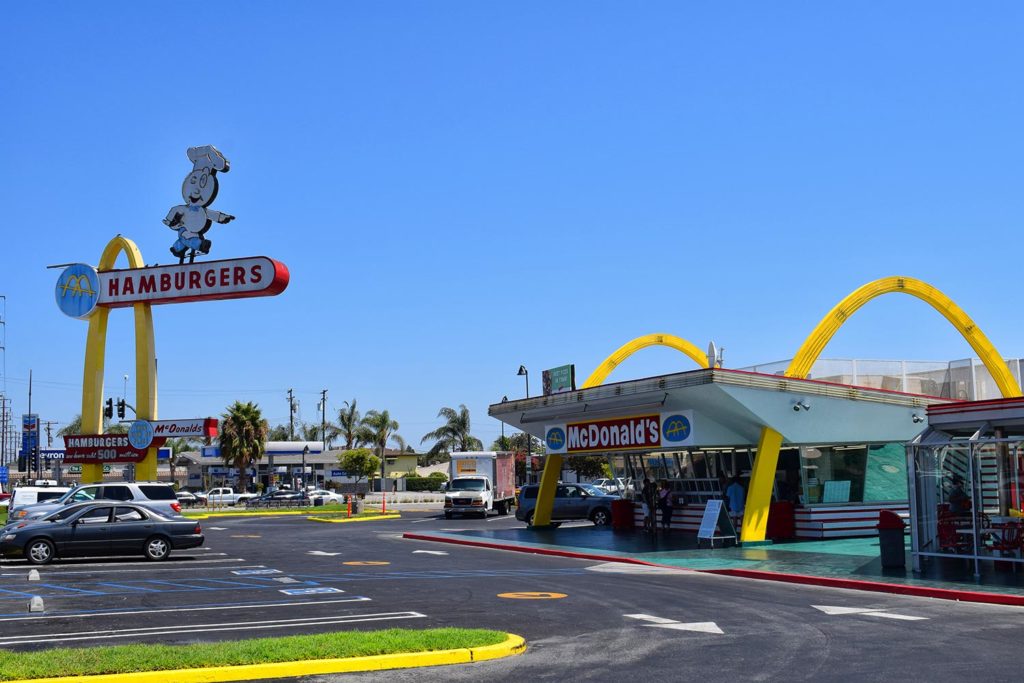 De oudste McDonalds in Downey, Amerika