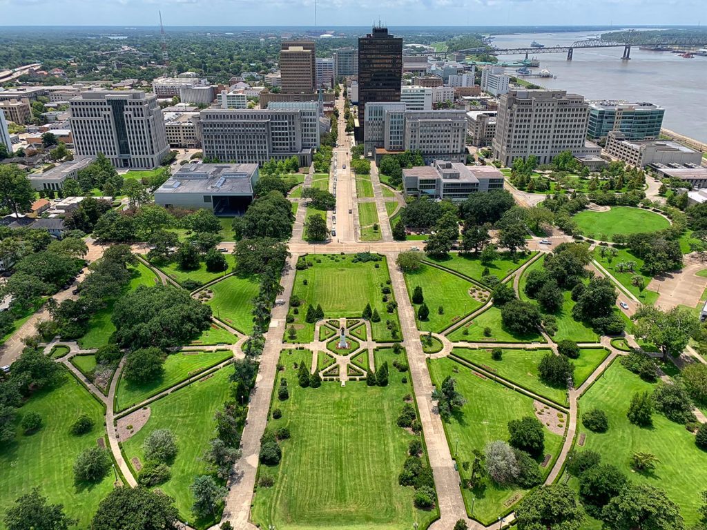 Het uitzicht vanaf Louisiana State Capitol